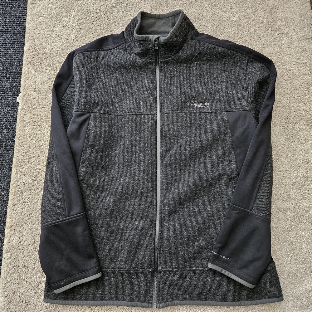 Mens Columbia Titanium Omni Heat Wool Full Zip Up Jacket sz XL - Picture 2 of 16